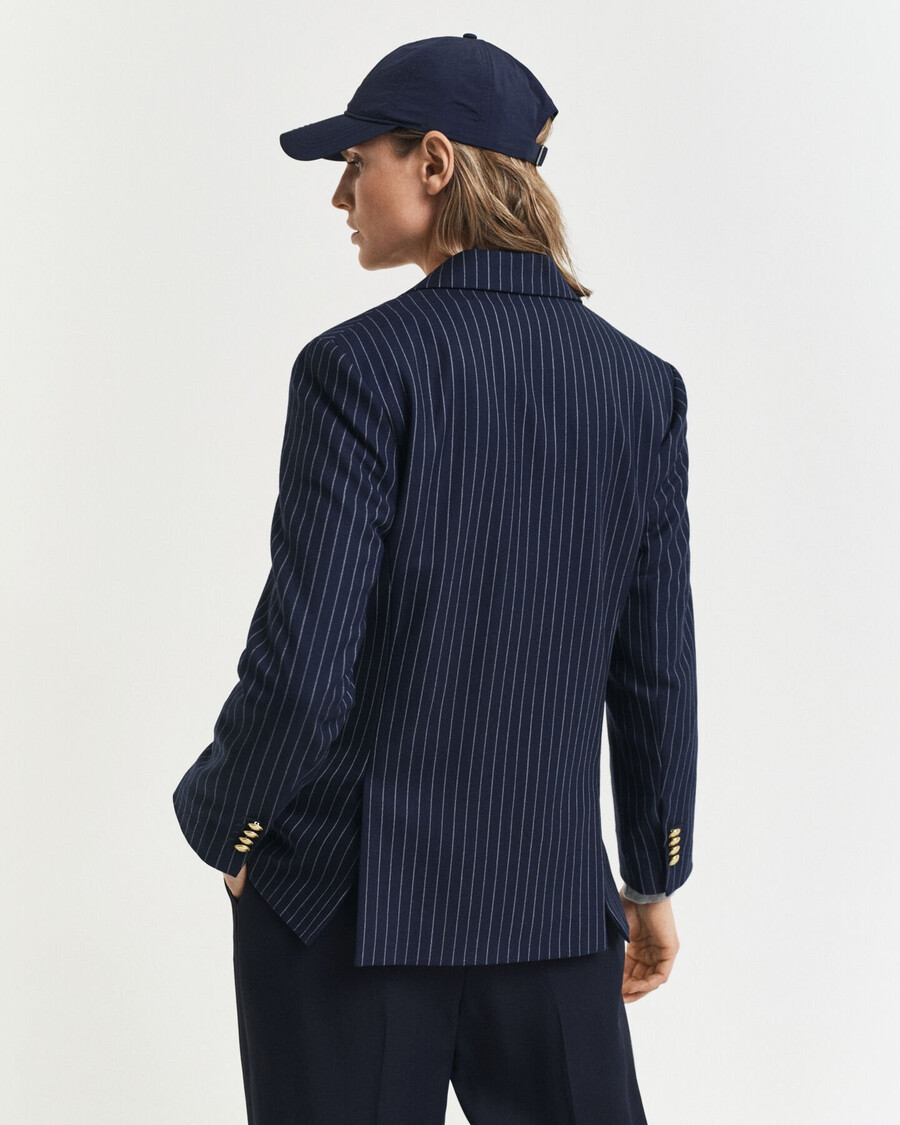 blazer da club gessato vestibilità regolare - blu sera