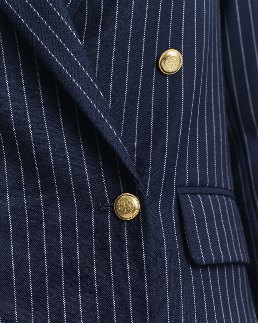 blazer da club gessato vestibilità regolare - blu sera
