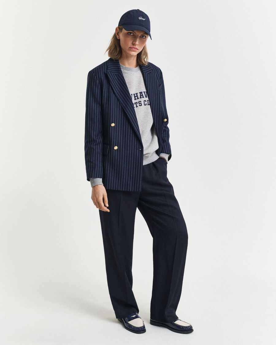 blazer da club gessato vestibilità regolare - blu sera
