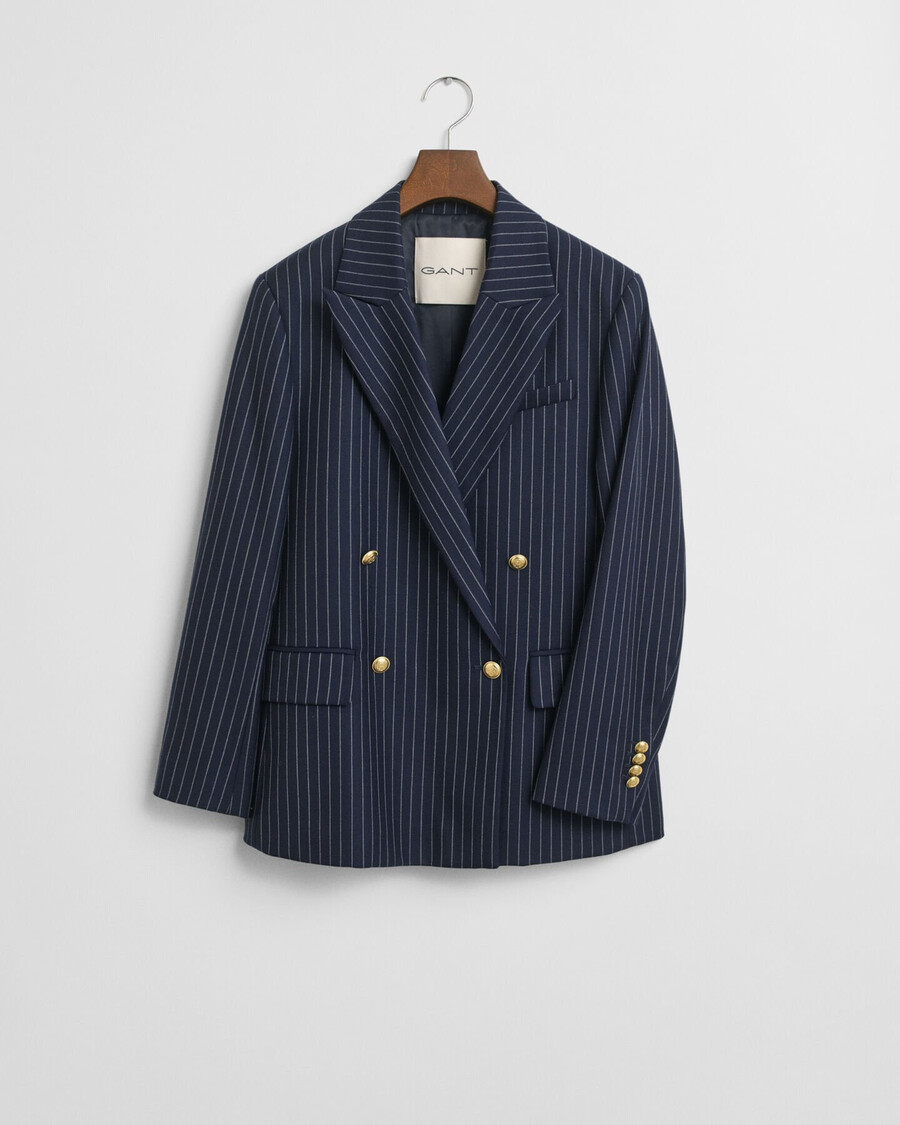 blazer da club gessato vestibilità regolare - blu sera