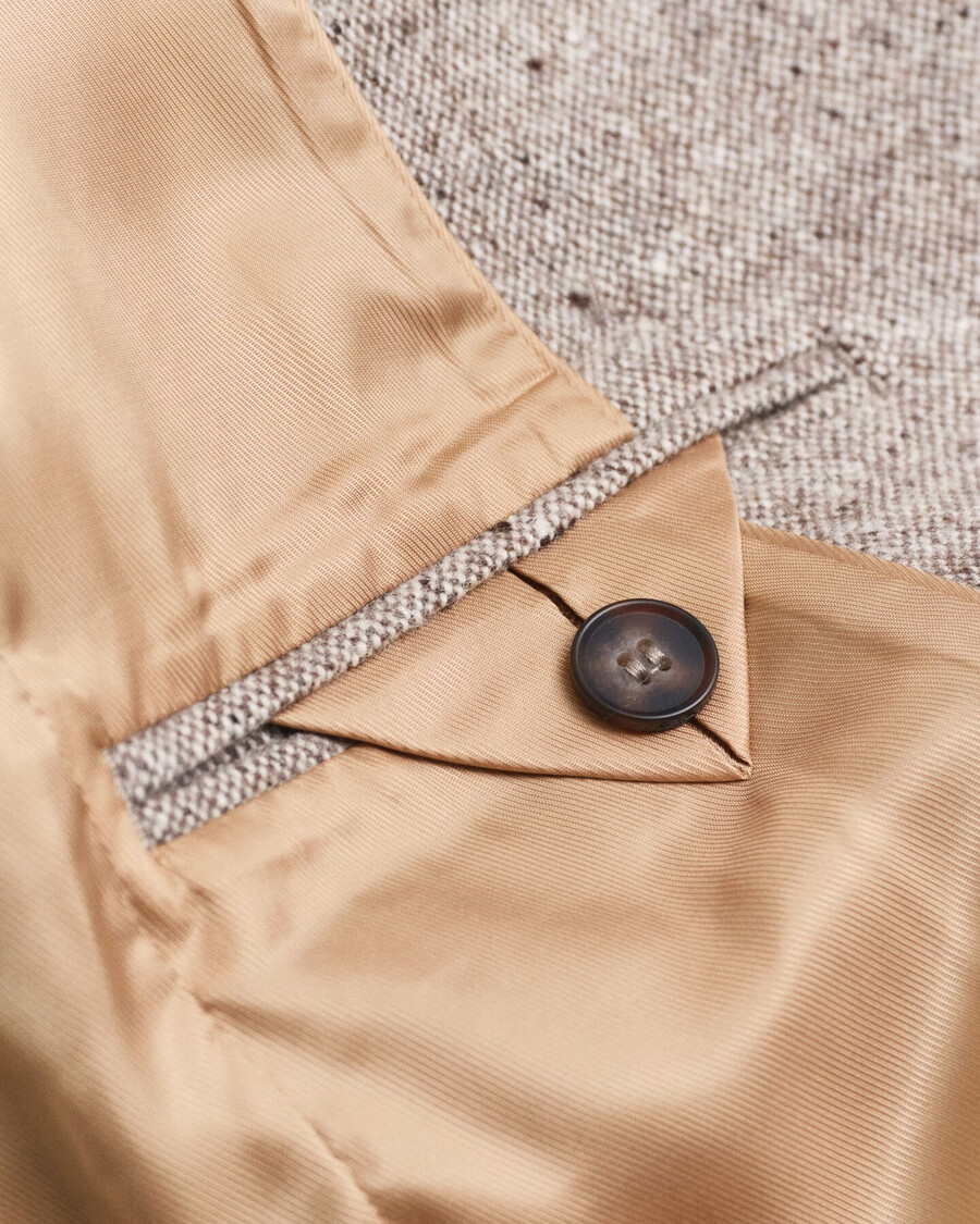 blazer in lana testurizzata dalla vestibilità regolare - marrone scuro