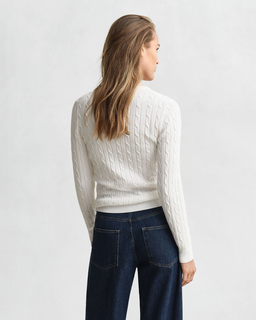 maglione girocollo in maglia di cotone elasticizzato - guscio duovo