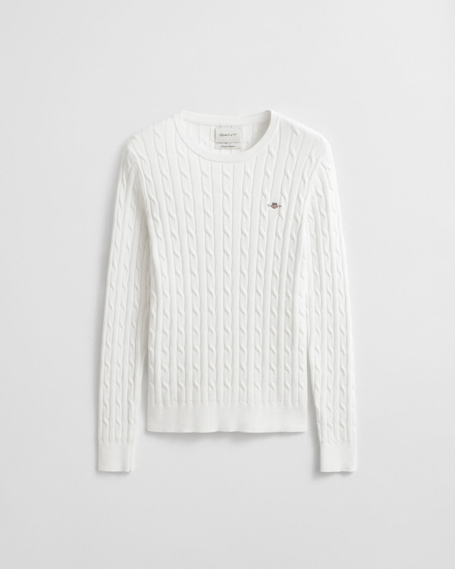 maglione girocollo in maglia di cotone elasticizzato - guscio duovo