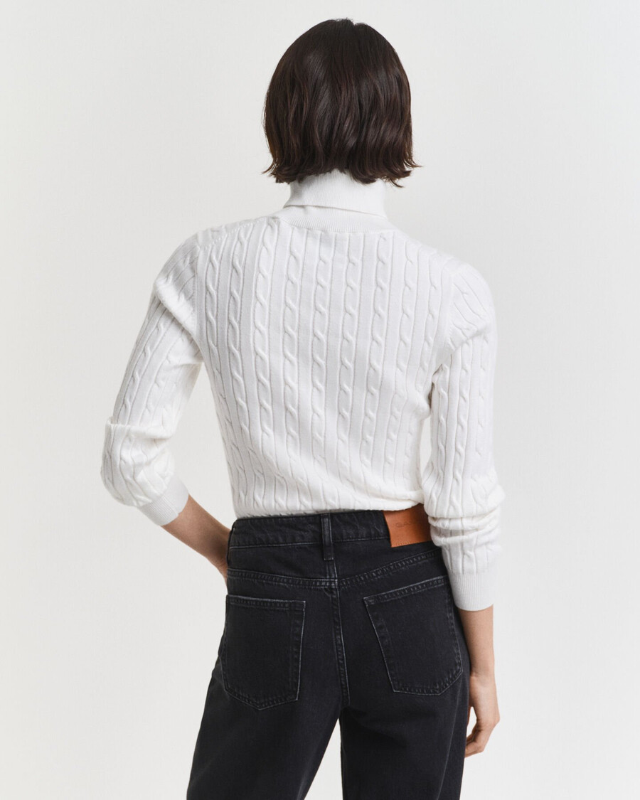 maglione a collo alto in maglia di cotone elasticizzato - guscio duovo