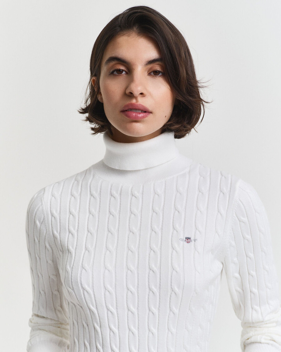 maglione a collo alto in maglia di cotone elasticizzato - guscio duovo