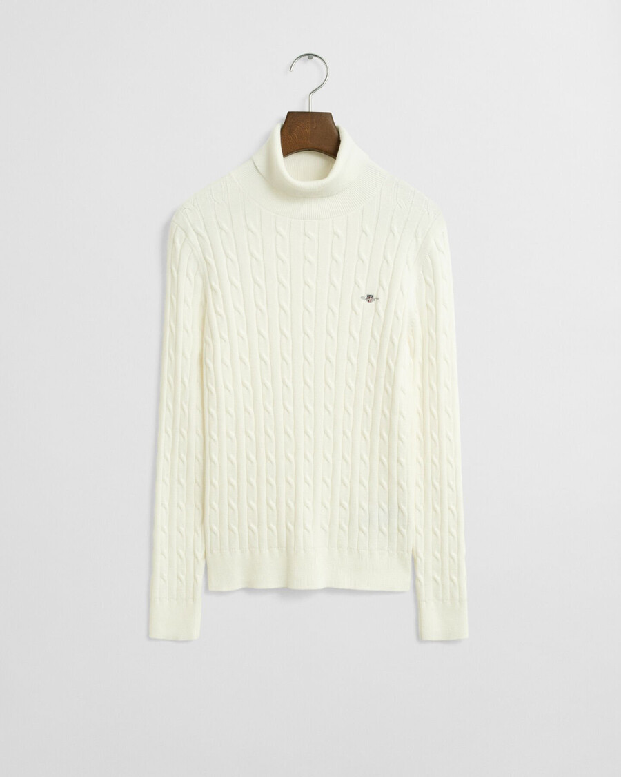 maglione a collo alto in maglia di cotone elasticizzato - guscio duovo