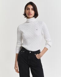 maglione a collo alto in maglia di cotone elasticizzato - guscio duovo