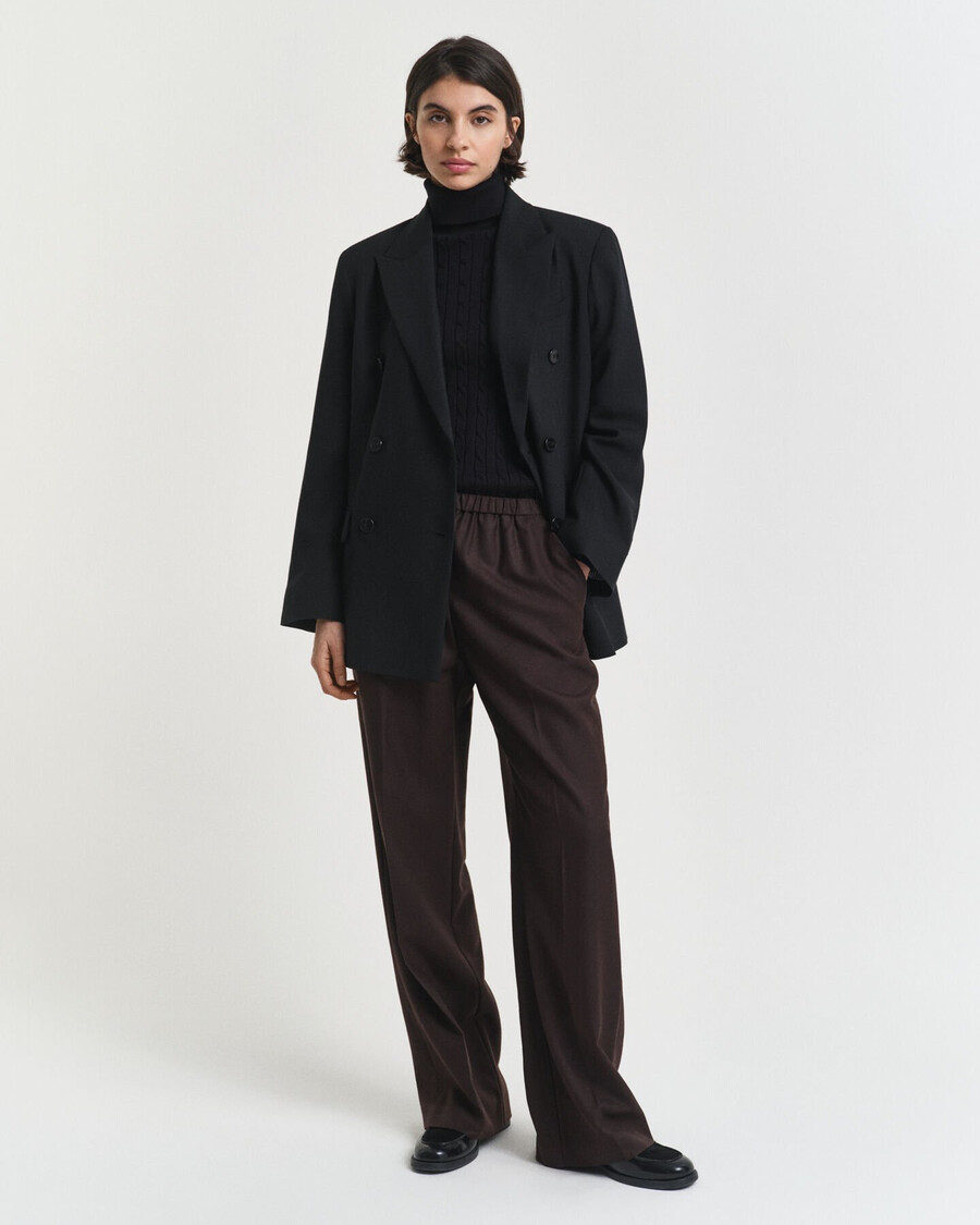 maglione dolcevita in maglia di cotone elasticizzato - nero