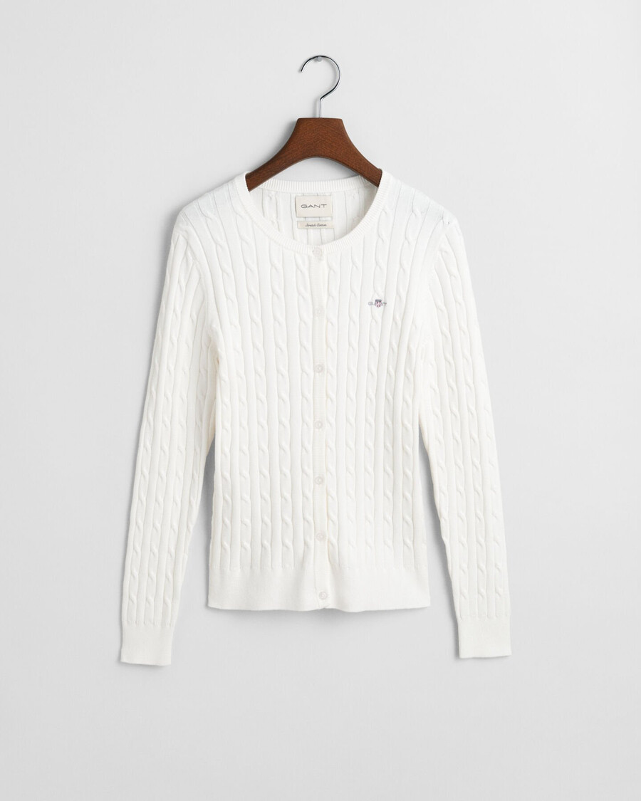 cardigan in maglia di cotone elasticizzato - guscio duovo