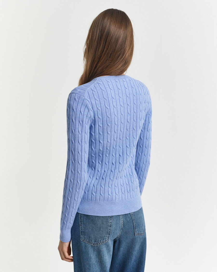 cardigan in maglia di cotone elasticizzato - cielo sereno