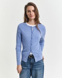 cardigan in maglia di cotone elasticizzato - cielo sereno