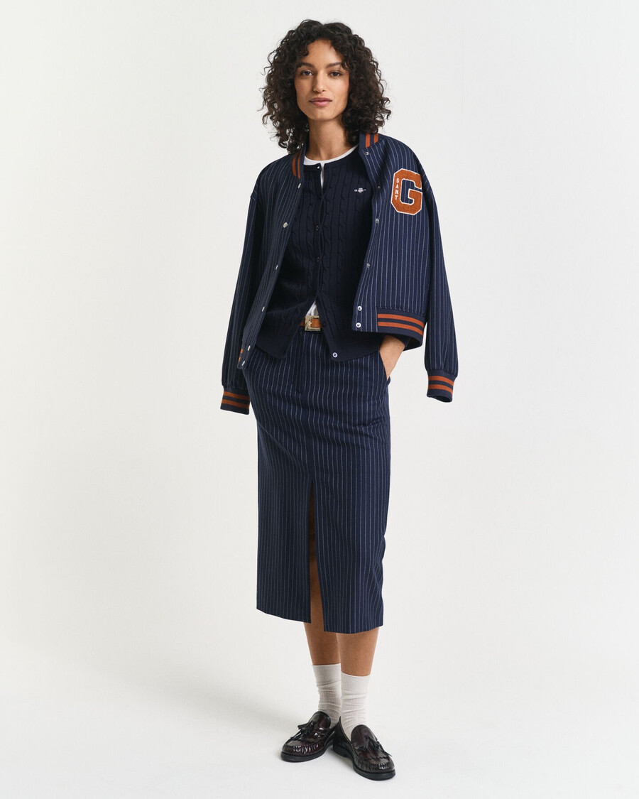 cardigan in maglia di cotone elasticizzato - blu sera