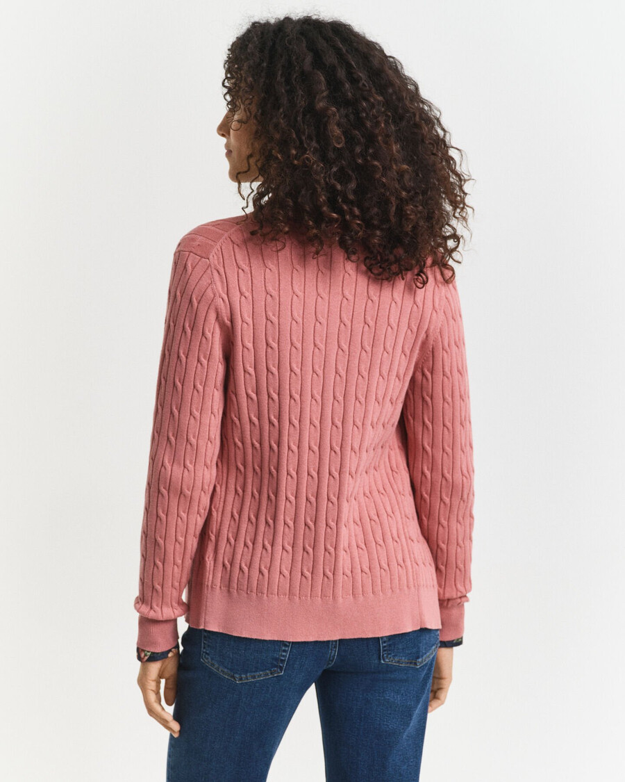 cardigan in maglia di cotone elasticizzato - mattone sbiadito