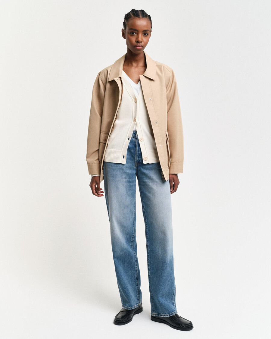 cardigan classico in cotone - crema