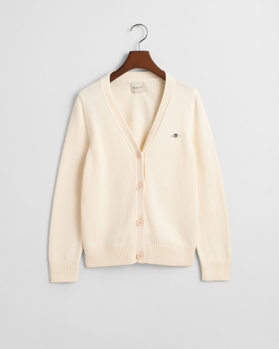 cardigan classico in cotone - crema