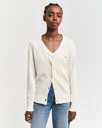 cardigan classico in cotone - crema