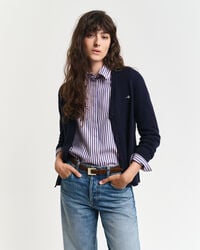 cardigan classico in cotone - blu sera