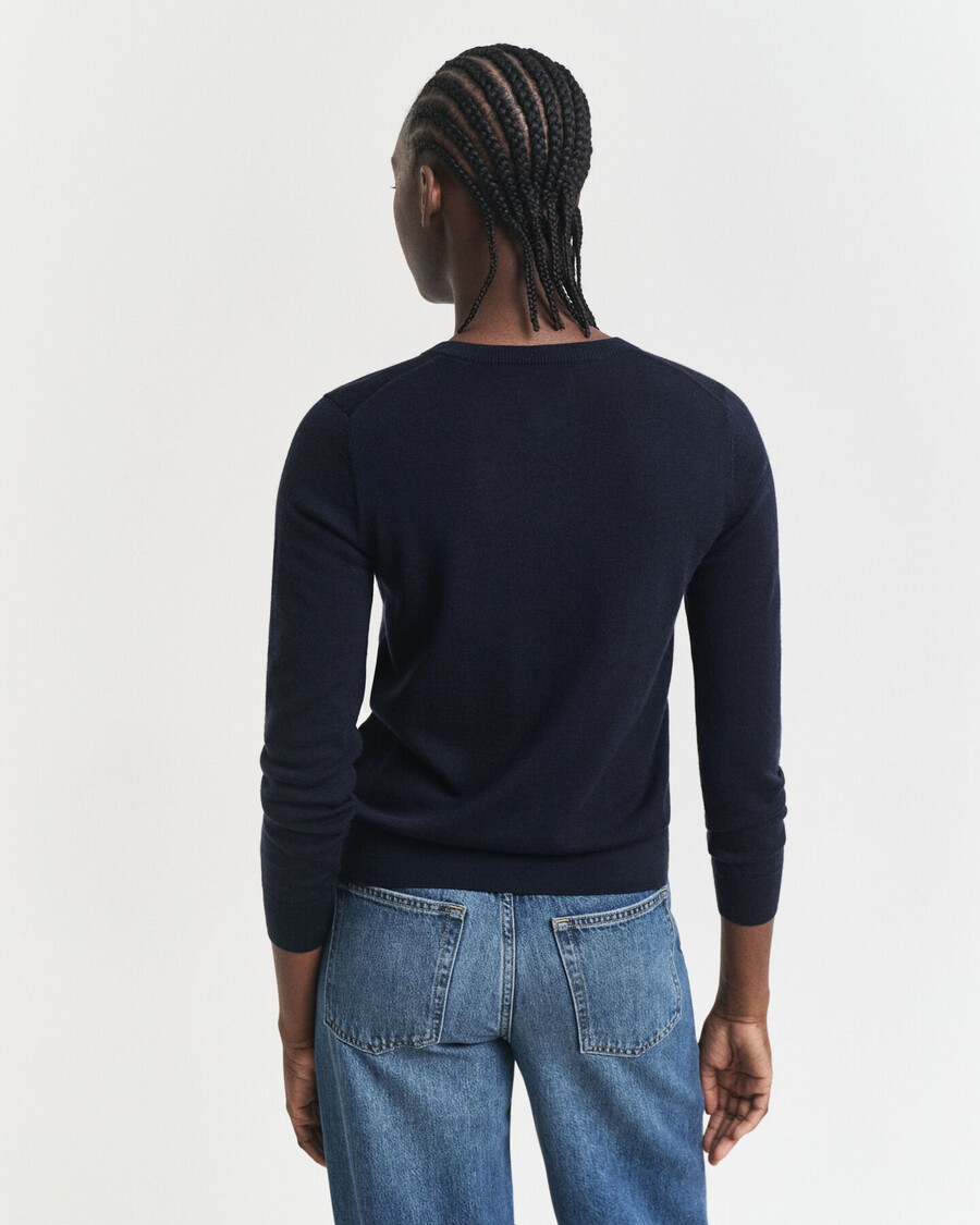 cardigan in lana merino extra fine - blu sera