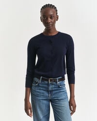 cardigan in lana merino extra fine - blu sera