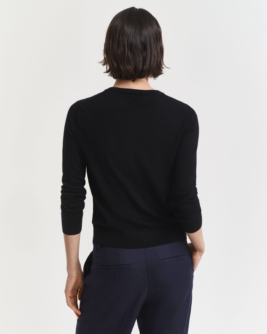 cardigan in lana merino extra fine - nero