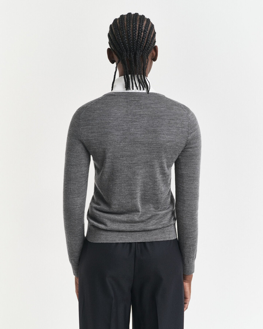 cardigan in lana merino extra fine - charcoal melange
