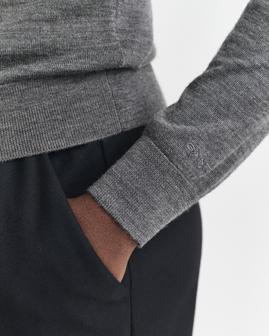 cardigan in lana merino extra fine - charcoal melange