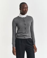 cardigan in lana merino extra fine - charcoal melange
