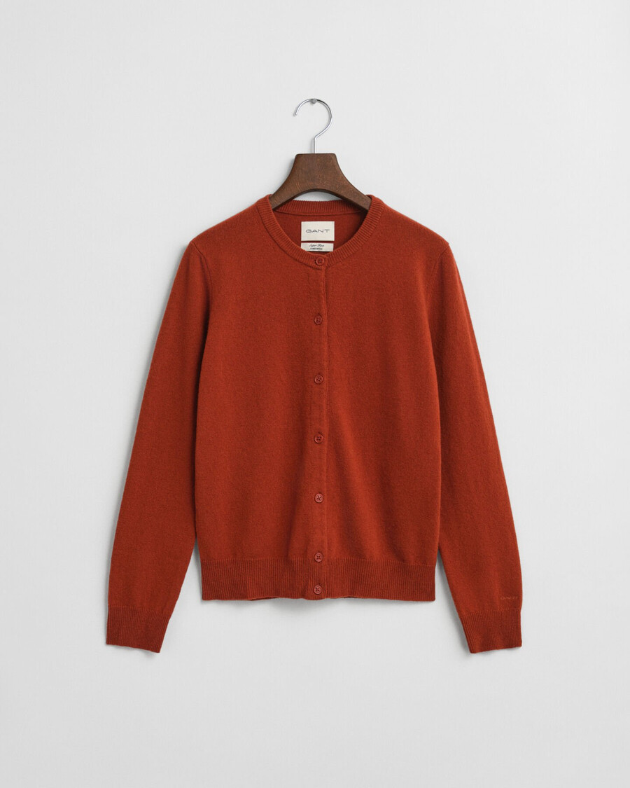 cardigan in lana dagnello superfine - modern rust