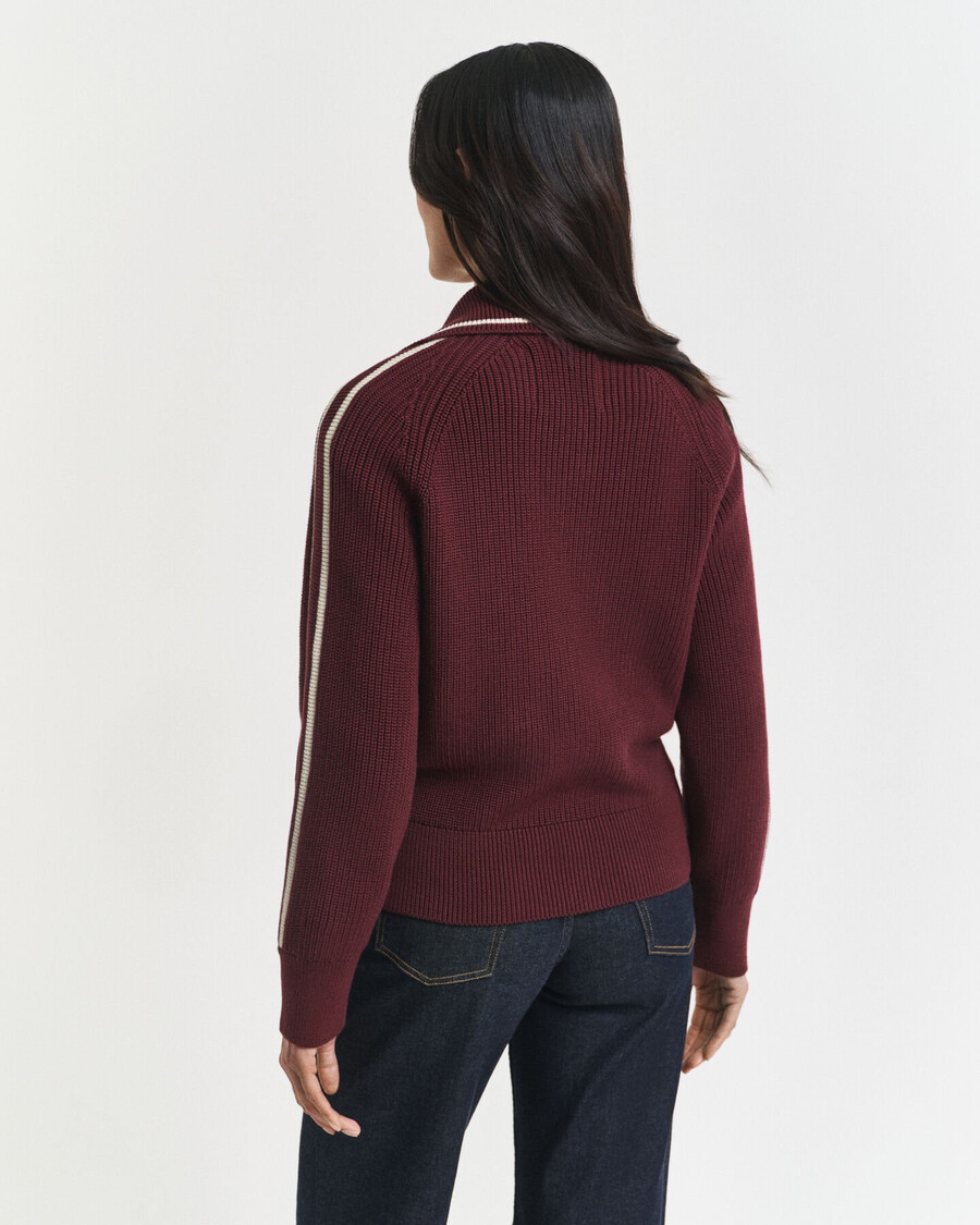 cardigan con cerniera varsity - prugna vino