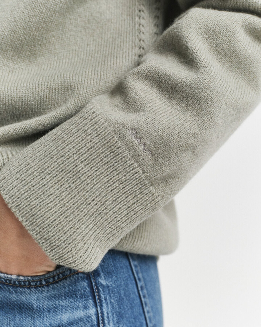 cardigan in misto lana e cashmere - salvia sbiadita