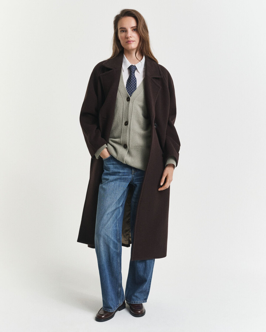 cardigan in misto lana e cashmere - salvia sbiadita
