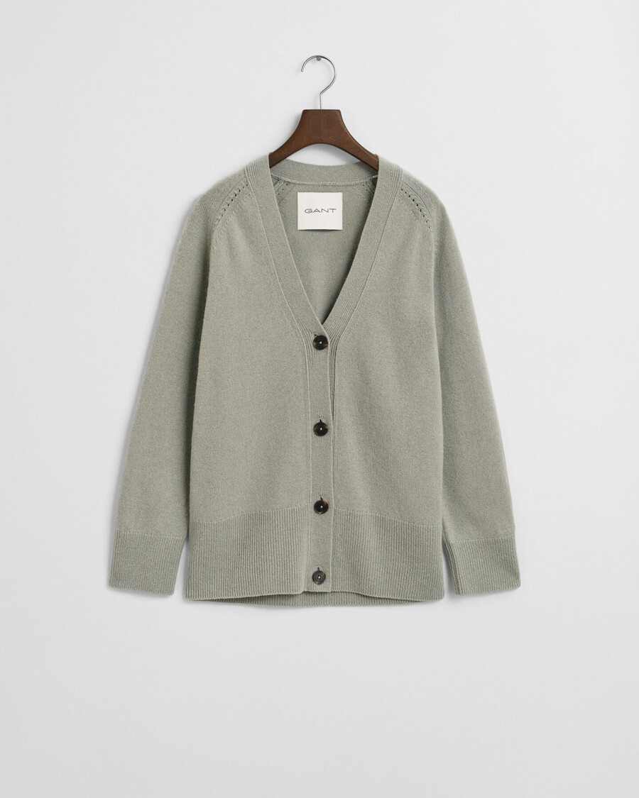 cardigan in misto lana e cashmere - salvia sbiadita