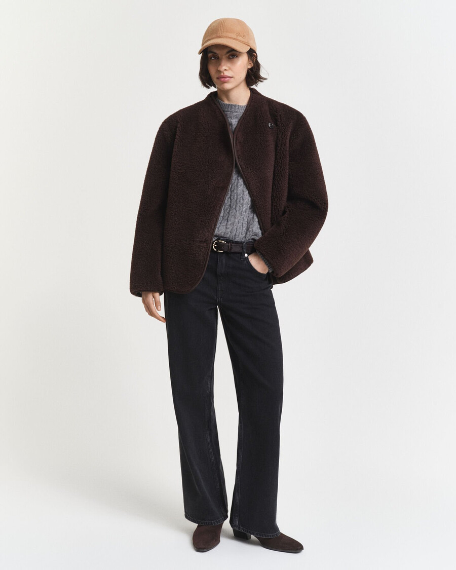 maglione girocollo in cashmere lavorato a maglia a trecce - melange antracite