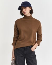 maglione a collo alto in lana dagnello superfine - cachi caldo