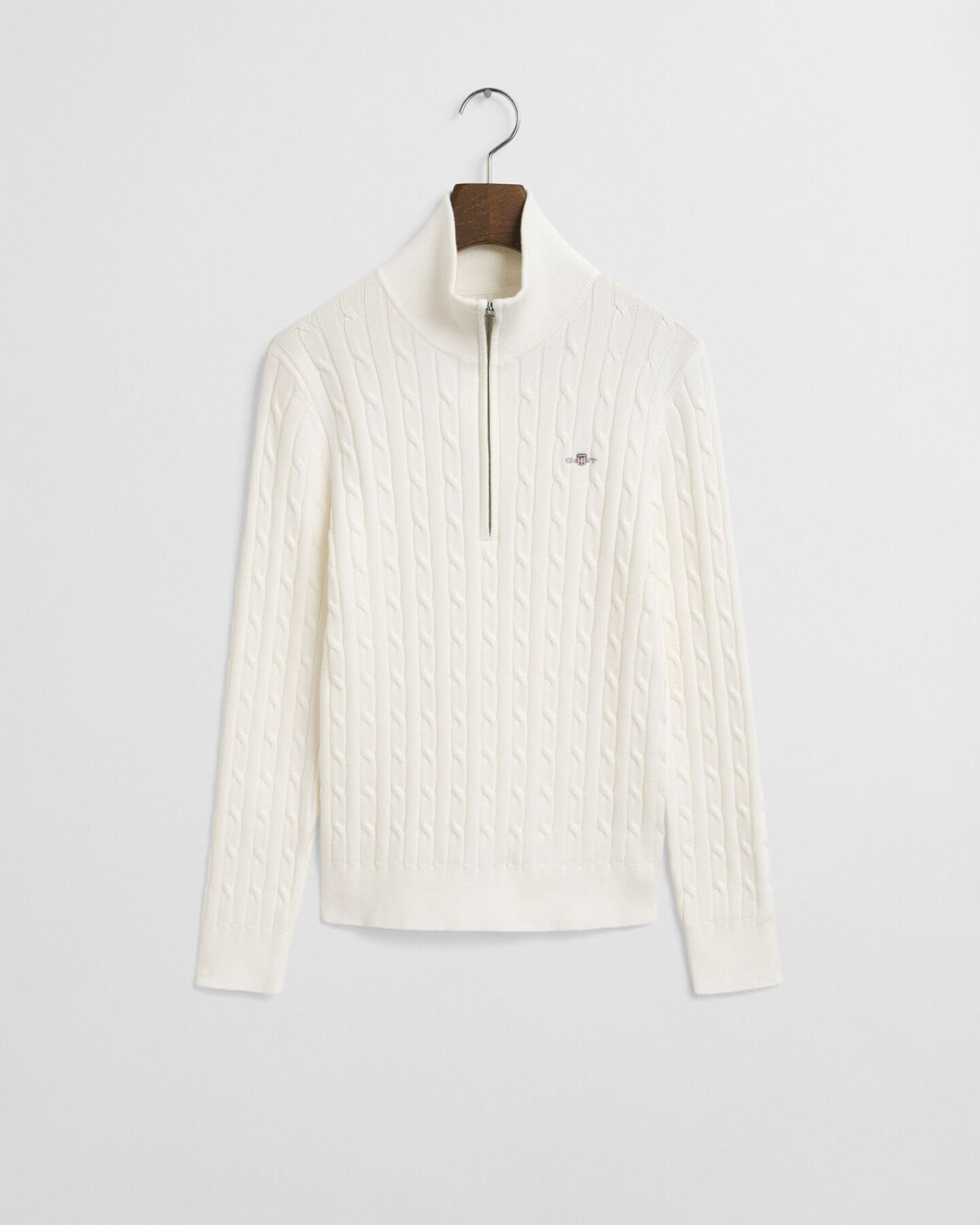 maglione con mezza zip in maglia di cotone elasticizzato - guscio duovo