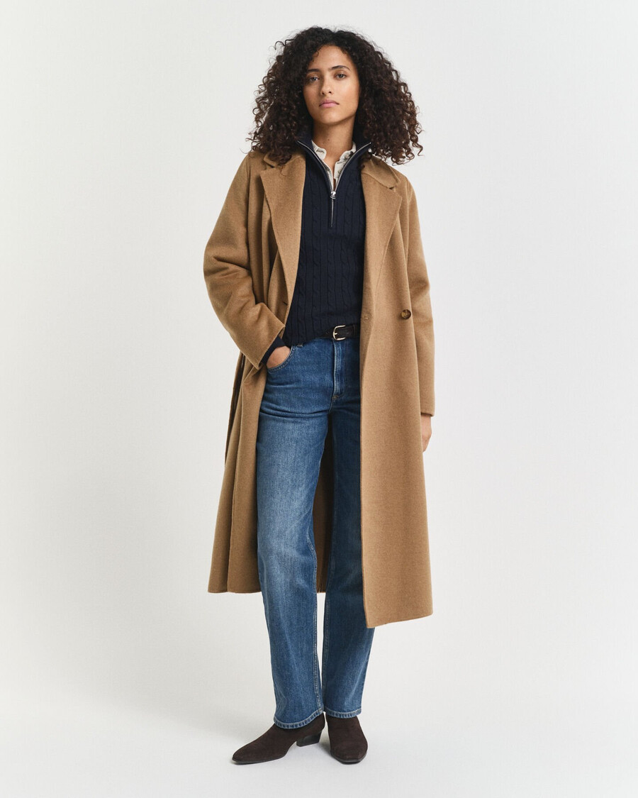maglione con mezza zip in maglia di cotone elasticizzato - blu sera