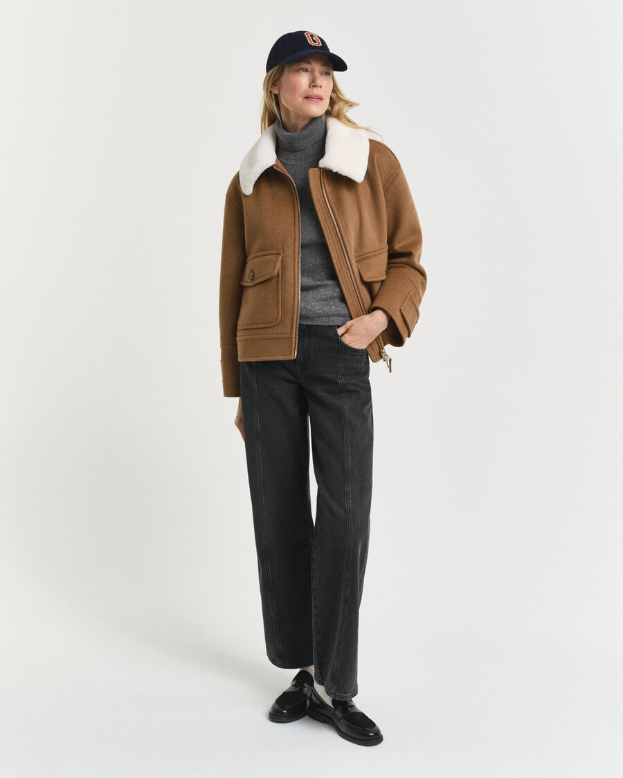 maglione dolcevita in cashmere a maniche corte - melange antracite