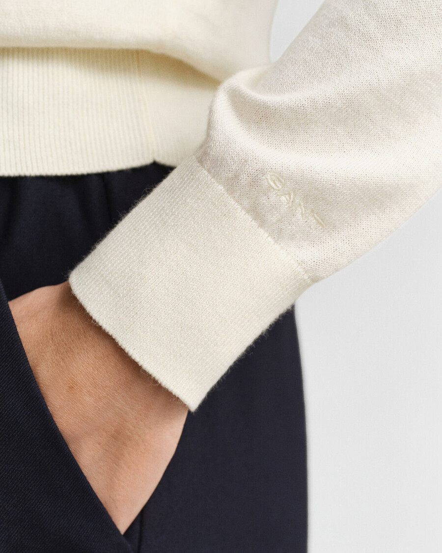 cardigan leggero in maglia girocollo - crema