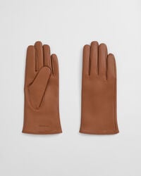 guanti in pelle foderati in cashmere - cognac