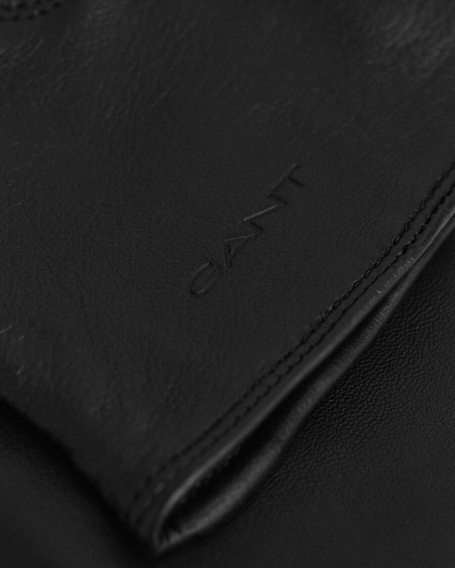 guanti in pelle foderati in cashmere - nero