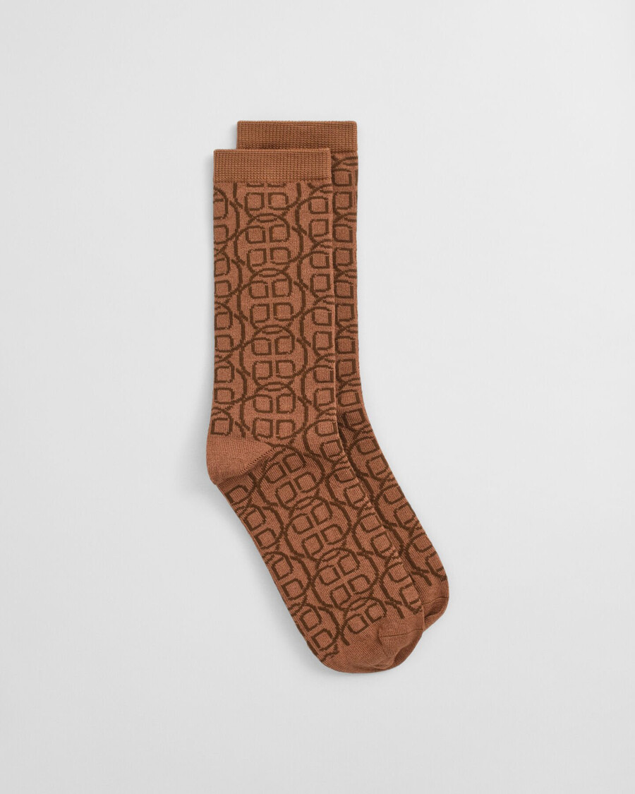 calzini monogramma - whiskey brown