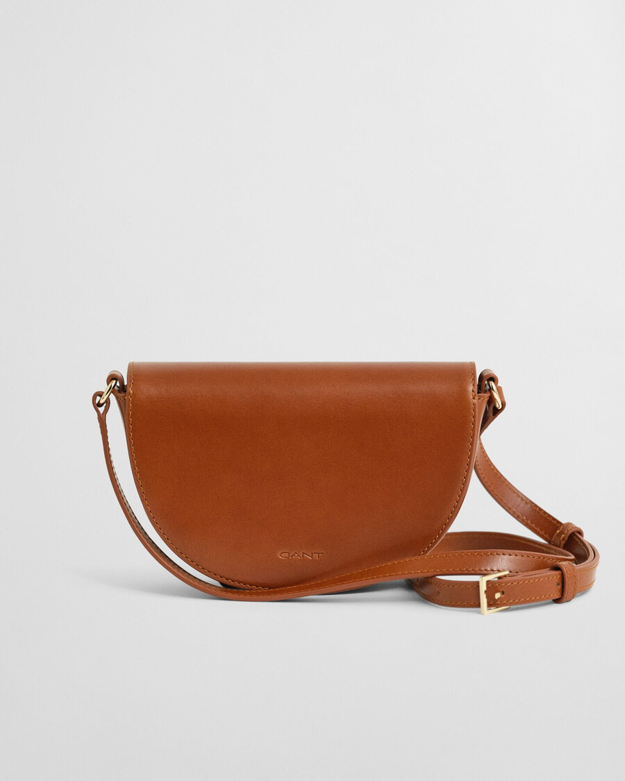 borsa a tracolla in pelle - cognac