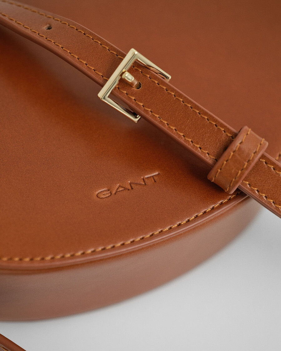 borsa a tracolla in pelle - cognac