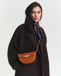 borsa a tracolla in pelle - cognac