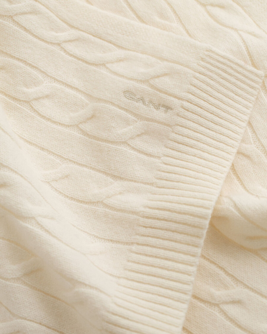 sciarpa in lana lavorata a maglia - crema