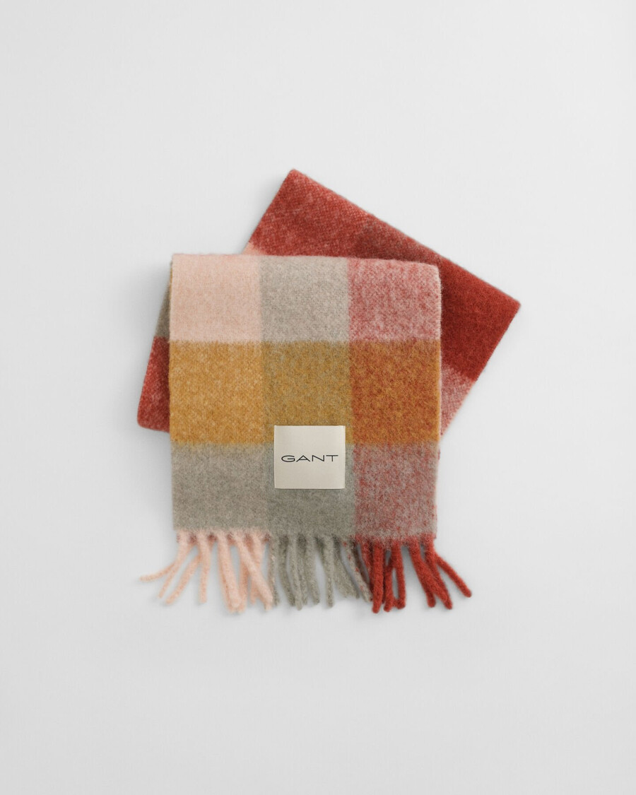 sciarpa in misto lana di alpaca a quadri - multicolore