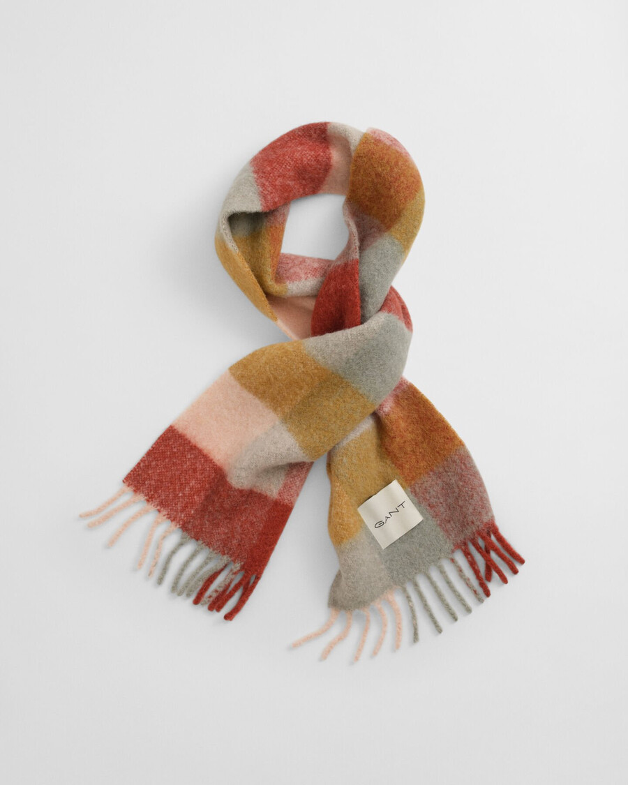 sciarpa in misto lana di alpaca a quadri - multicolore