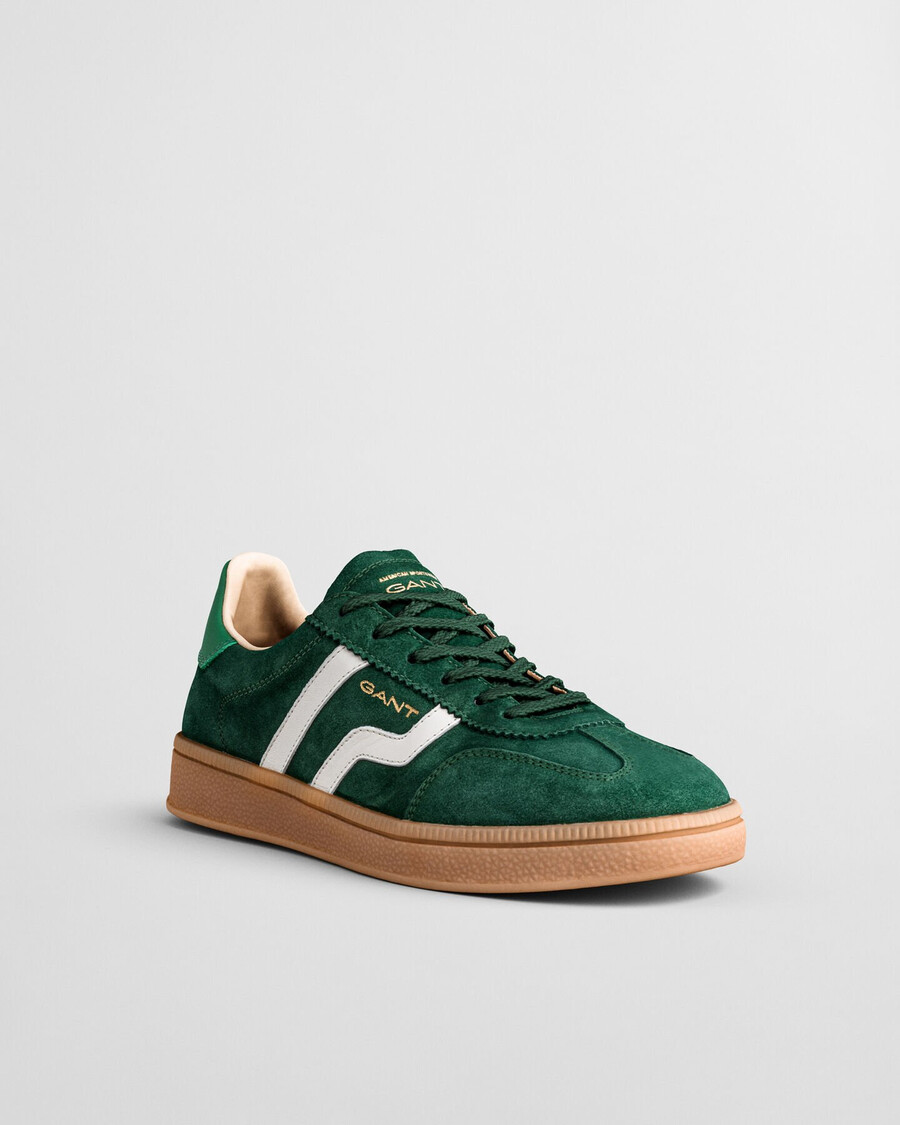 sneakers in pelle scamosciata cuzima - verde pino