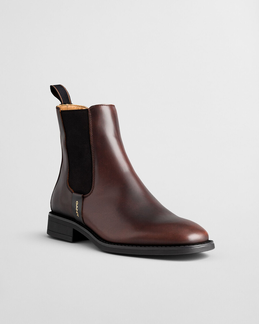 stivaletti chelsea in pelle fayy - marrone scuro