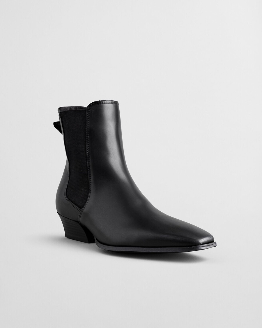 stivali in pelle bassotte - nero